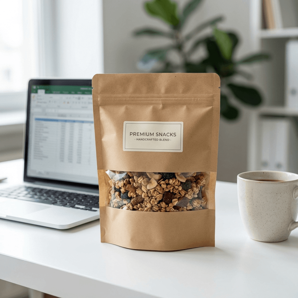 CraveBites Snack Pouch on Desk